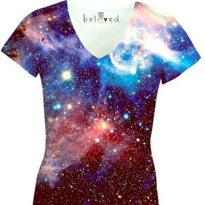 Beloved Modcloth Galaxy V neck tee